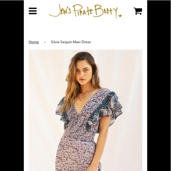 NWT Jen’s Pirate Booty Silvia Sequin Maxi Dress XS - Picture 6 of 14